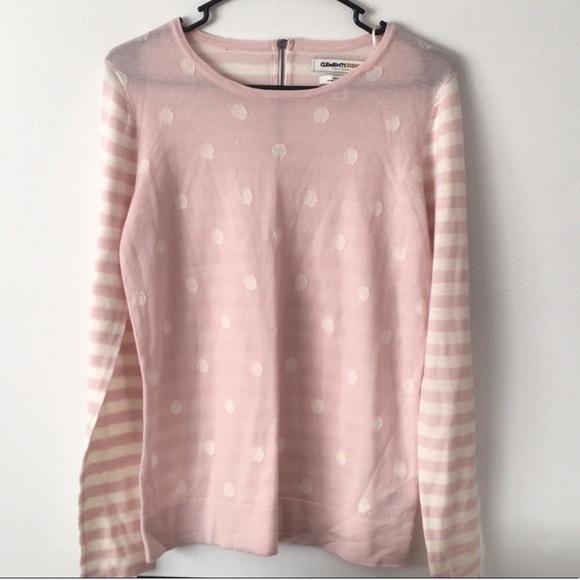 Clements Ribeiro Sweaters - Clements Ribeiro polka dot/striped pink wool top M